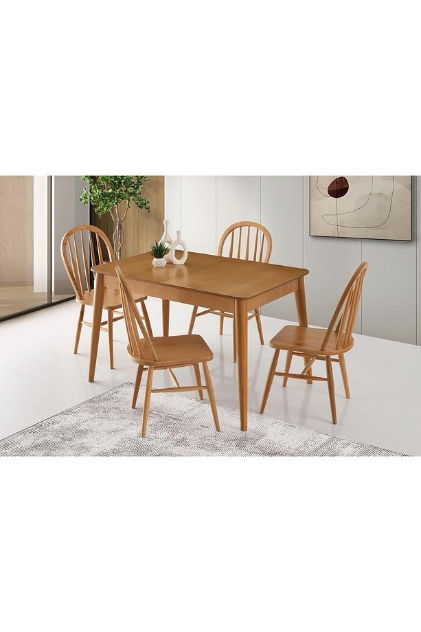 Yakut Amerikan Açılır Yemek Masa Sandalye Takımı 80x120 - 1