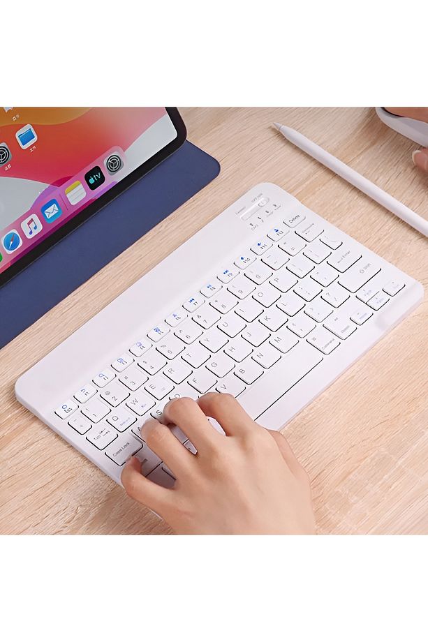 Kablosuz Klavye Telefon Tablet Bilgisayar İçin Bluetooth Klavye Süper İnce Klavye Mouse Set - 5
