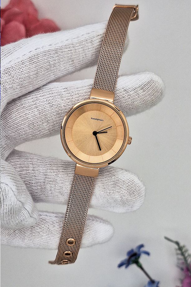 Exception Rose Gold Hasır Kordon Kadın Kol Saati - 1