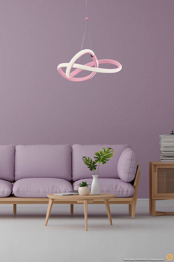 Modern Tekli Sarkıt Power Led Avize Pembe Beyaz Işık Ledli Çocuk Odası Avize - 1