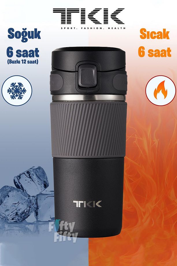 Tkk 450 ml Çelik Mug Kahve Bardağı 6 Saate Kadar Yalıtım Çelik Süzgeçli Termos 2001-450 - 7