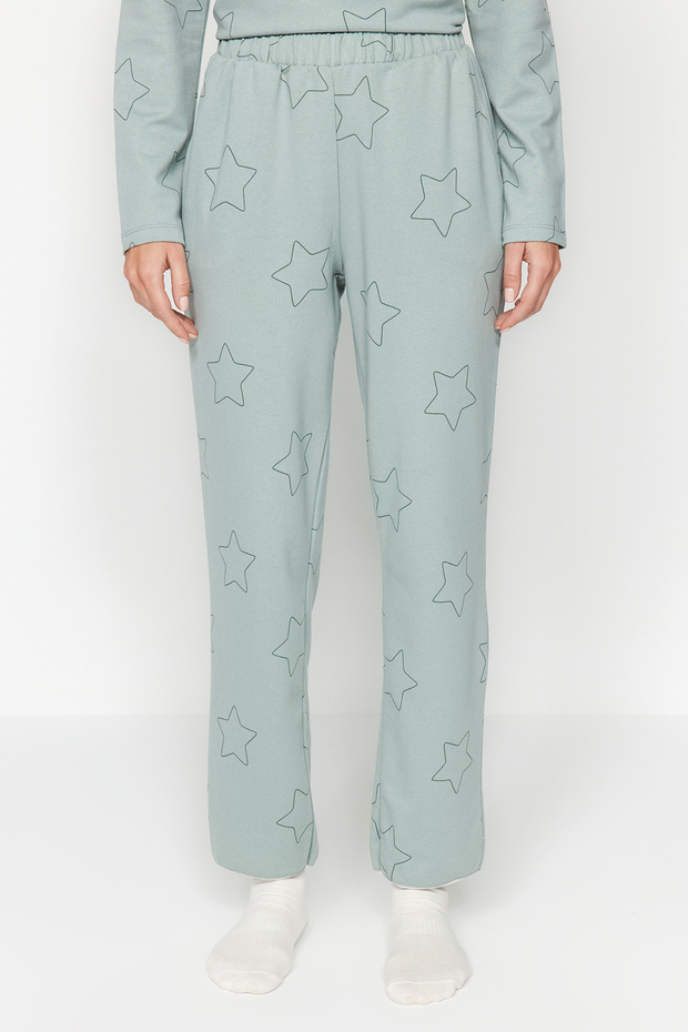 Mint %100 Pamuklu Yıldızlı Örme Pijama Takımı THMAW24PT00234 - 4