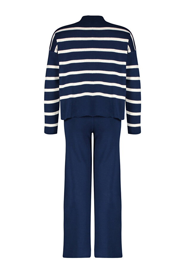 Sada proužkovaného úpletu v námořnické modré - spodní a horní TWOAW24AU00045 - 8