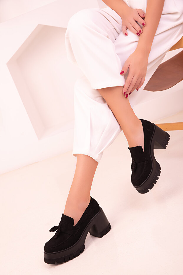 Black Suede Women's Casual Shoes 18426