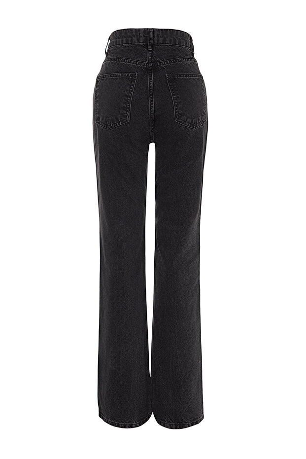 Antracit talie înaltă croi larg pe picior Pantaloni largi bumbac 100% Blugi non-stretch TWOAW24JE00089 - 8