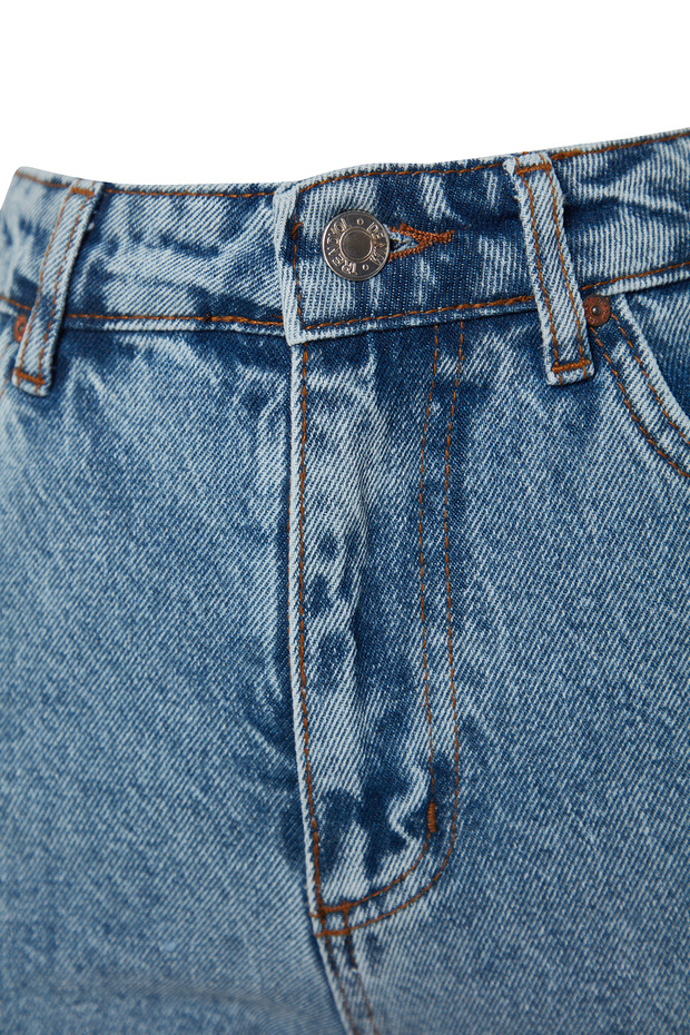 Indigo Yüksek Bel Mom %100 Pamuk Non-Stretch Jeans TWOSS23JE00067 - 8