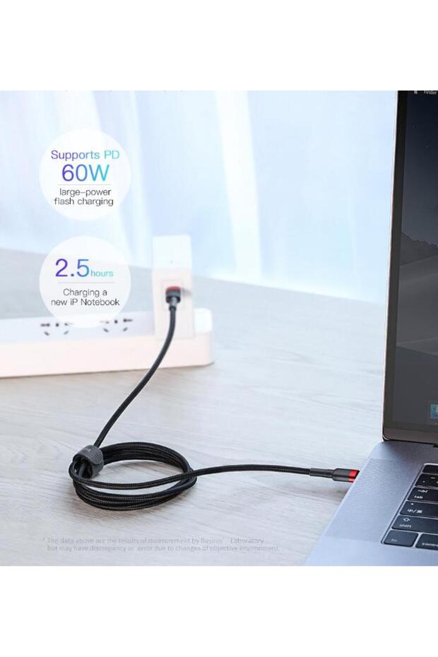 2 Mt Pd2.0 Qc3.0 Type-C to Type-C 60W Şarj Kablo İphone 15 15 Pro Max Şarj Kablosu Örgü Tasar - 2