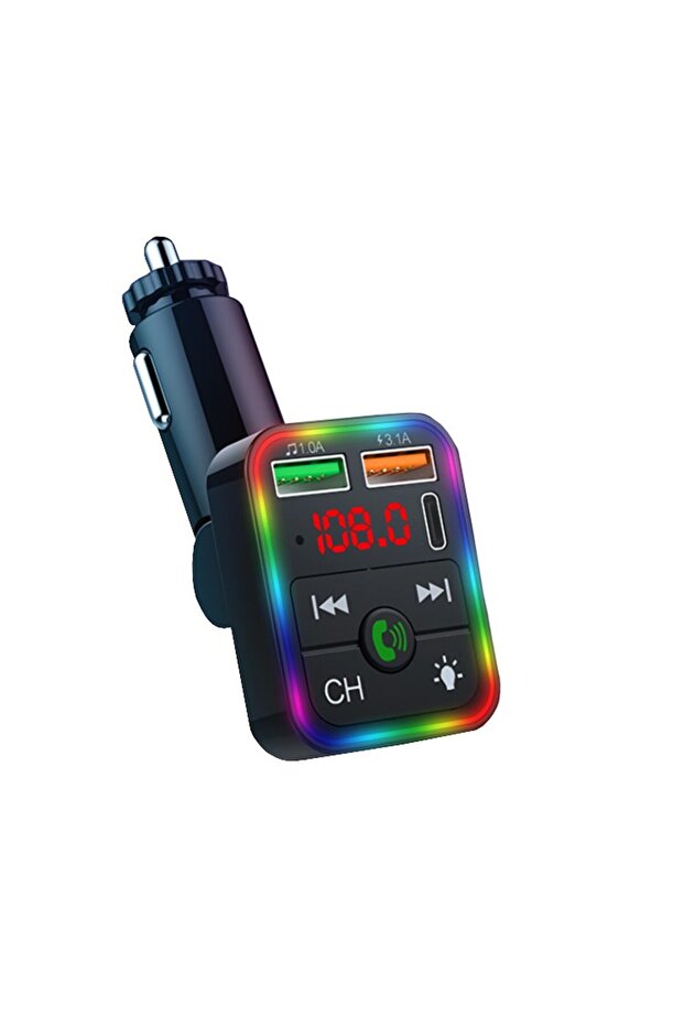 C618 Rgb Işıklı PD 18 + QC 3.1A Şarj Oynar Başlıklı Bluetooth 5.1V Fm Transmitter - 3