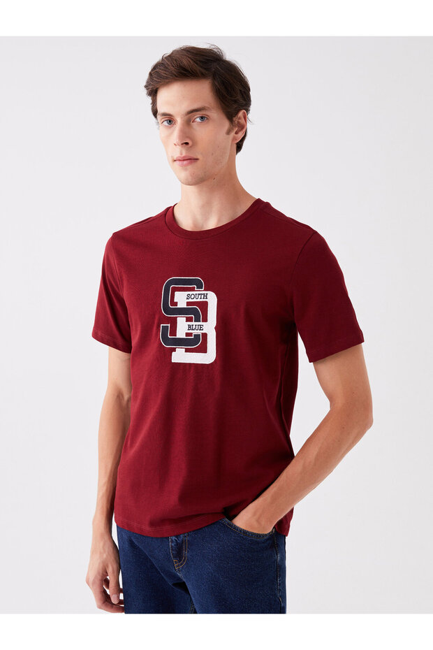 Printed Men's Combed Cotton T-Shirt - Crew Neck, Short Sleeve