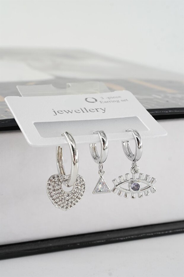 Women's Vip Series Zircon Stone 3-Piece Earrings