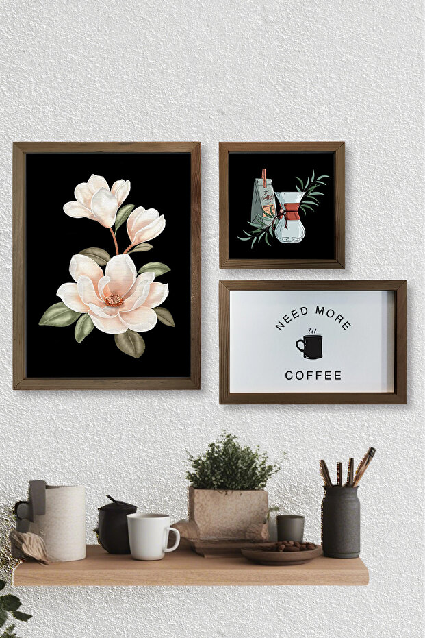 Magnolia Painting Set with Wooden Kitchen Frame