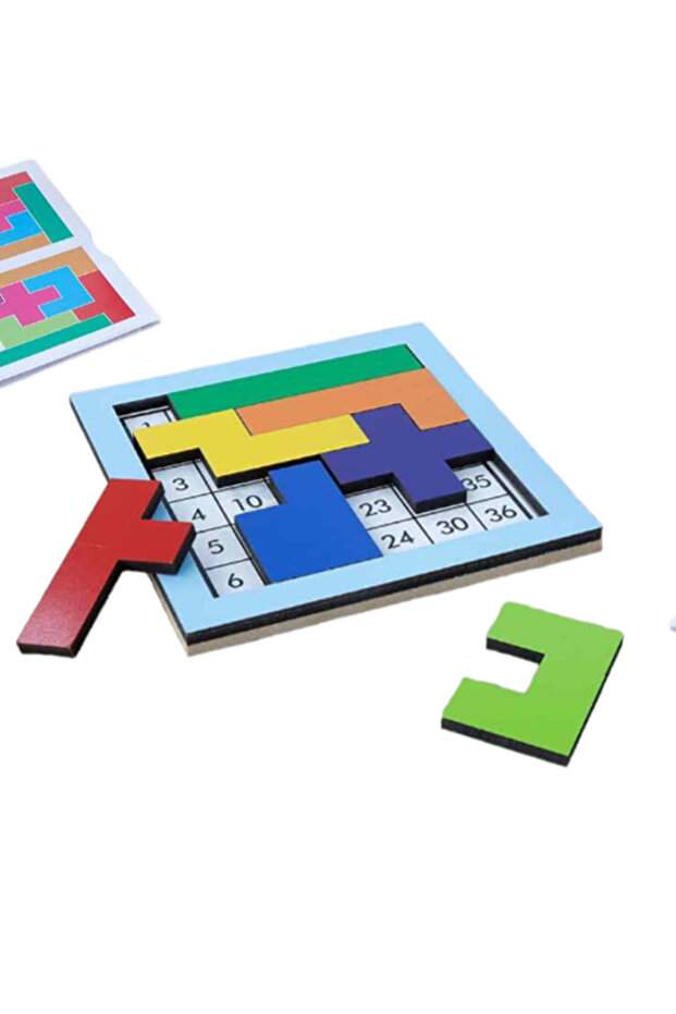 Practical Intelligence Wooden Numbers Shapes Logic and Strategy Family Box Game - 3