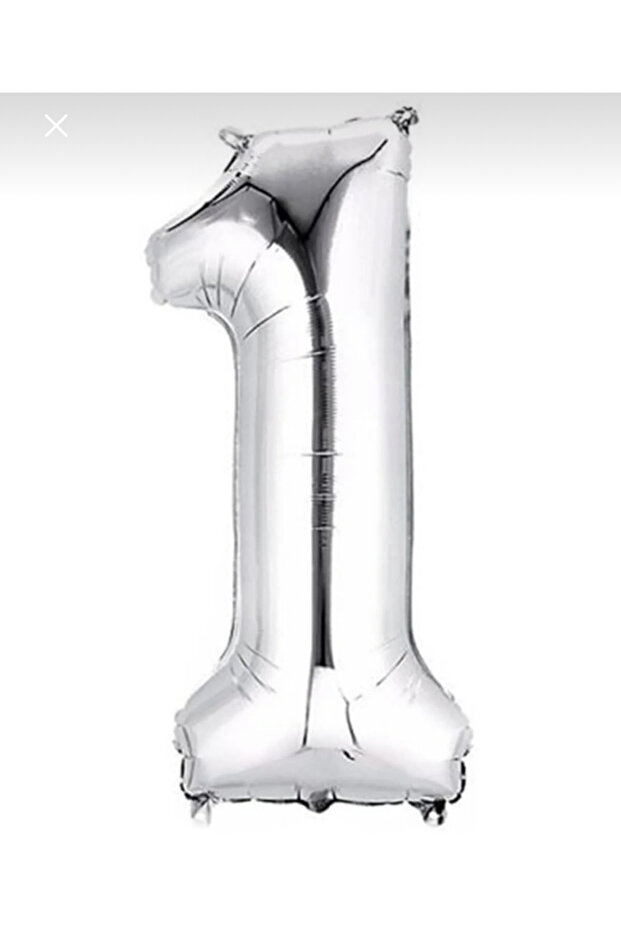 1 Number Silver Helium Compatible Flying Balloon 40 Inch