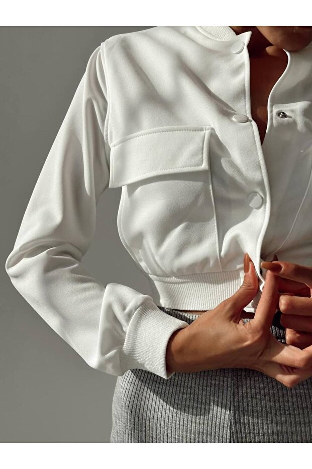 Bomber Jacket with Large Pockets - 2