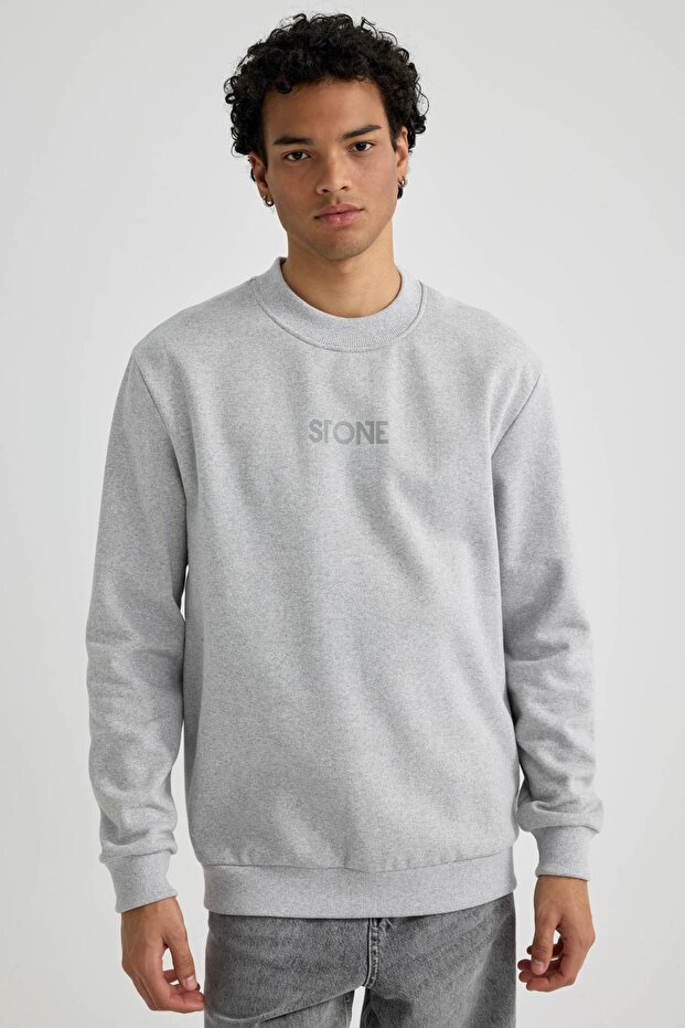 Regular Fit Bisiklet Yaka Sweatshirt - 5