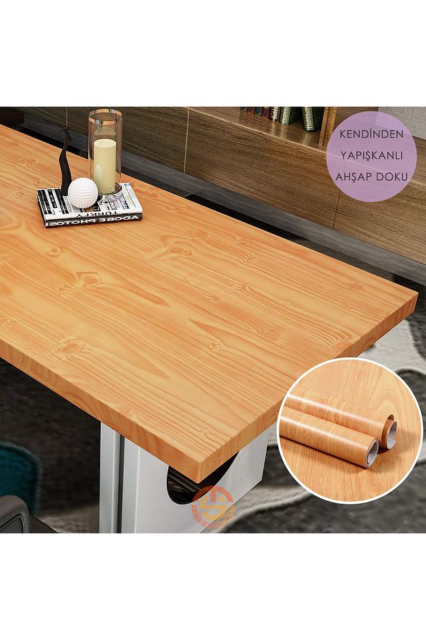 60cm×100cm Kendinden Yapışkanlı Ahşap Görünümlü Kaplama Kağıdı Mutfak Dolap Masa Duvar - 7