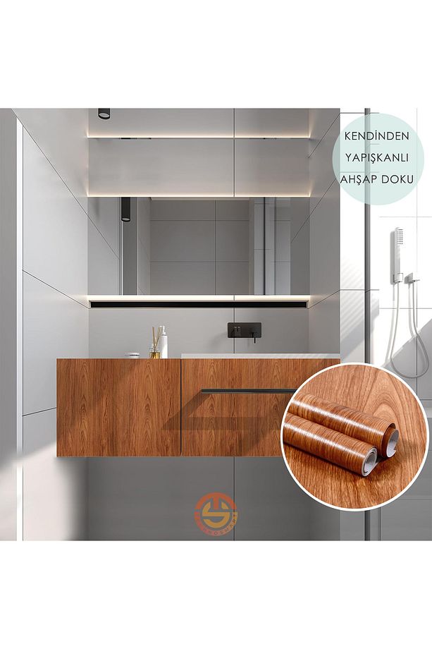 60cm×100cm Kendinden Yapışkanlı Ahşap Görünümlü Kaplama Kağıdı Mutfak Dolap Masa Duvar - 3