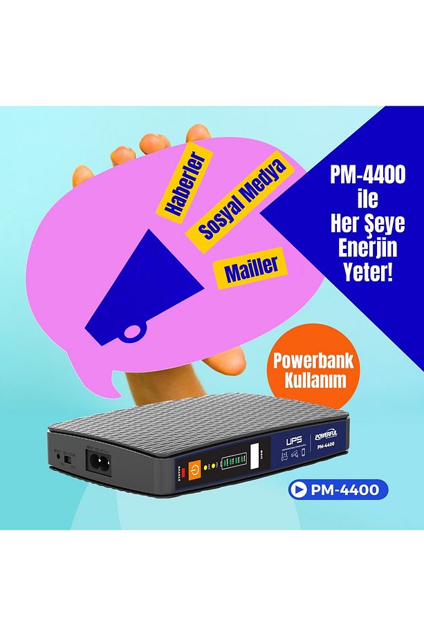 Pm-4400 8000ma Lityum Pil Mıcro Dc Modem Ups Kesintisiz Güç Kaynağı - 4