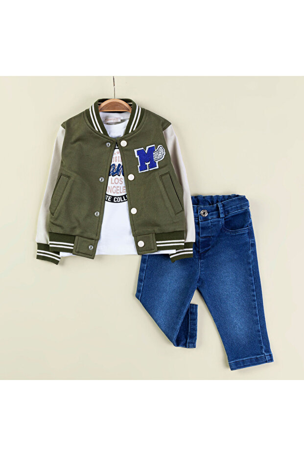 Monthly College Jacket Boy&Baby 3 Piece Set