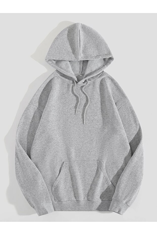 Unprinted Hooded Oversized Unisex Sweatshirt DAXİS Sportwear Company