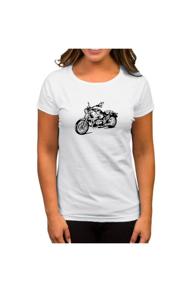 Cruiser Motorcycle Drawing White Women's T-Shirt
