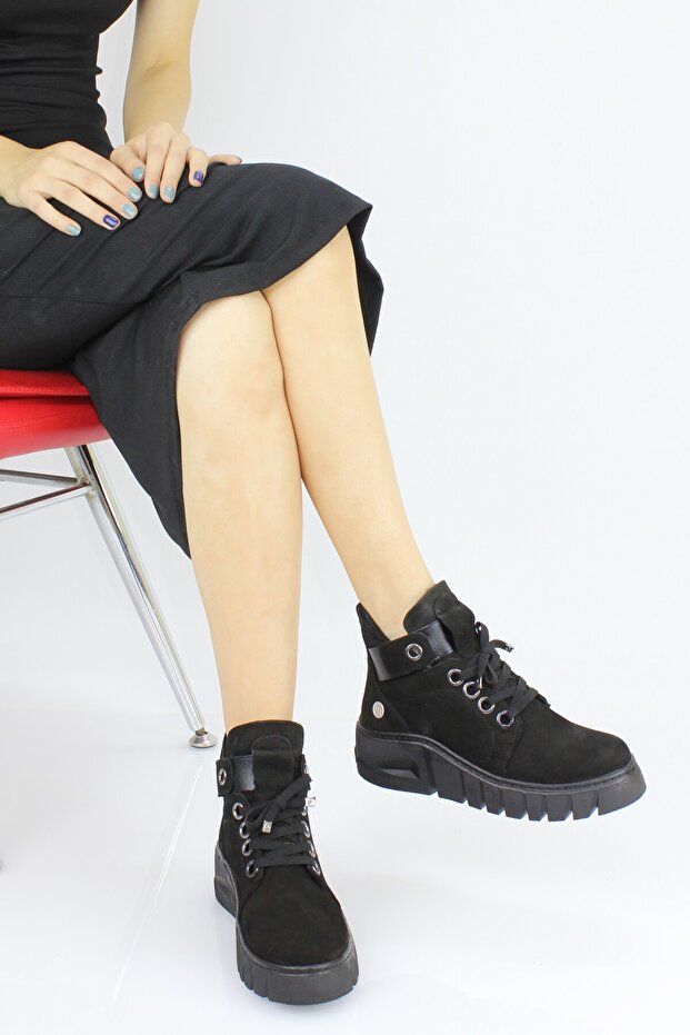 Women's Genuine Leather Orthopedic Thick Sole Sports Boots