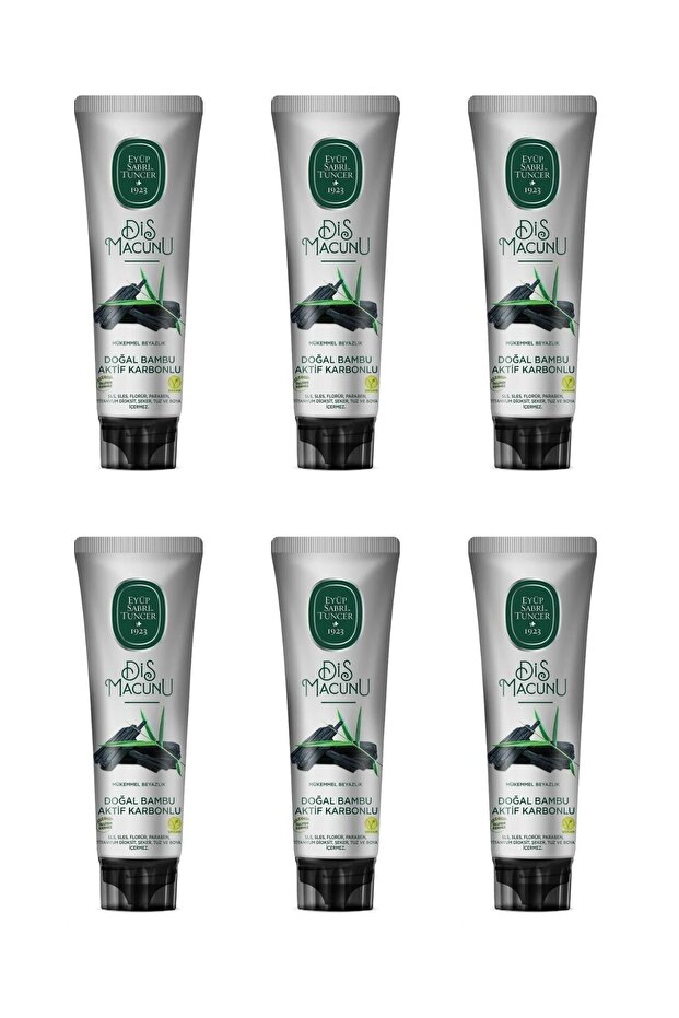 Natural Bamboo Activated Carbon Toothpaste 6 Pieces 90ml