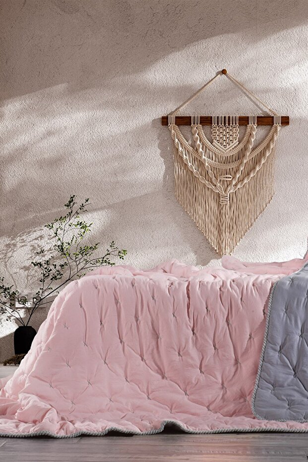Tender Pudra/gri Çift Kişilik Comforter Çift Taraflı Kullanılabilir Yatak Örtüsü Seti - 3