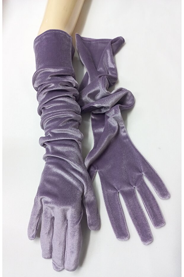 Elisabeth kadife opera eldiven lila - 2