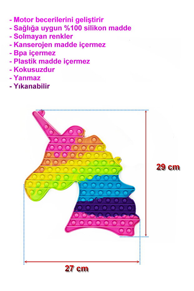 Silikon Unicorn Popit Dev Oyuncak Duyusal - 1