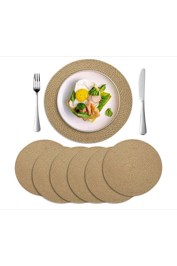 Jute Woven Charger American Service Set of 6 32 cm Diameter Snail Wicker Charger Round Jute Charger Set