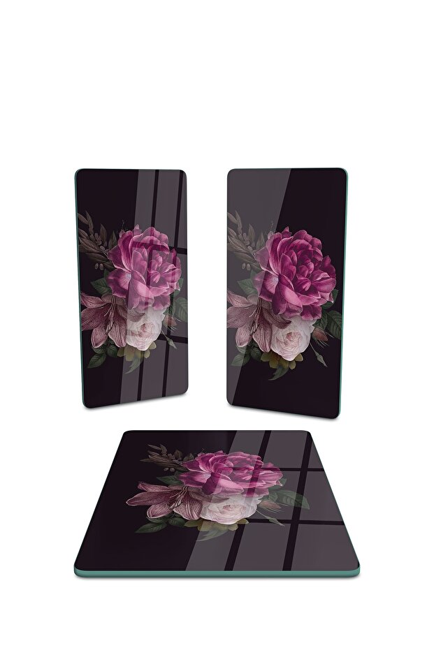 طبق تقديم زجاجي مستطيل مكون من 3 قطع - 1070 - 2