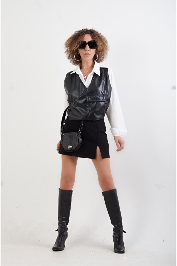 Slit Mini Skirt