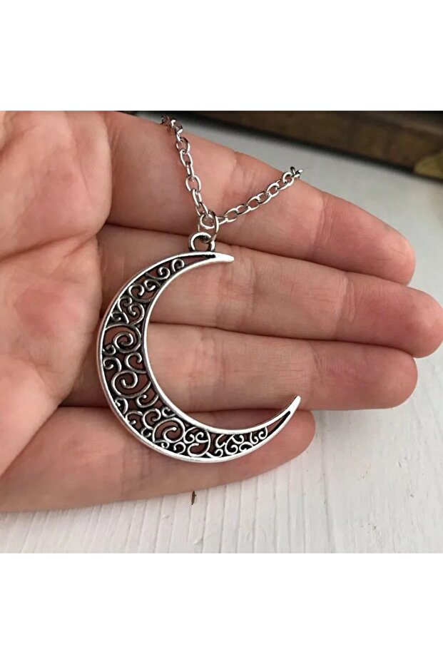 Crescent authentic patterned Necklace - 3