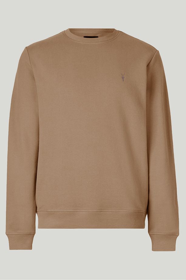 Karamel Renk Basic Bisiklet Yaka Relaxed Regular Erkek Sweatshirt - 1