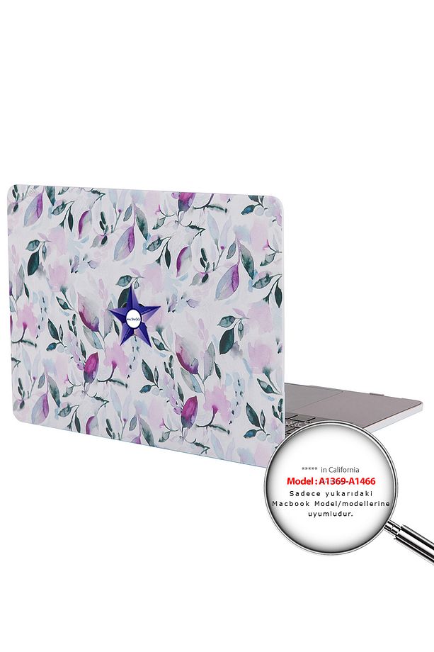 Macbook Air Kılıf 13 Inç Flower03 (ESKİ USB'Lİ MODEL 2010-2017) A1369 A1466 Ile Uyumlu - 3