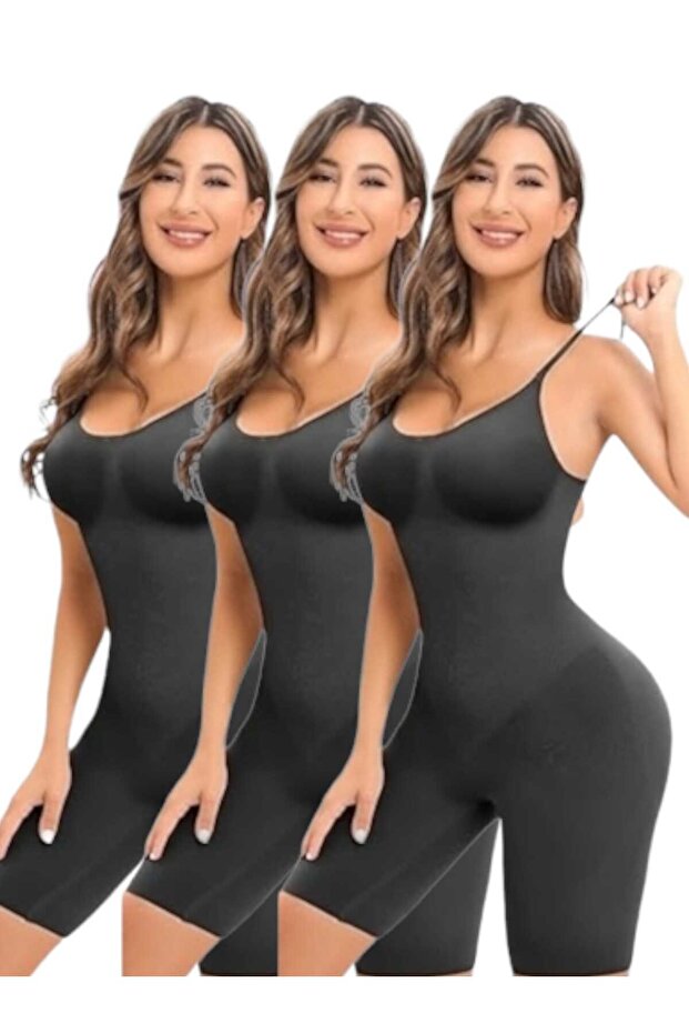 Women's Adjustable Thin Strap Full Length Seamless Corset Set of 3