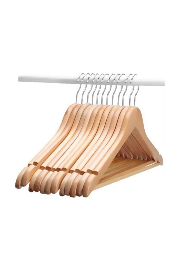 Clothes Hanger Wooden Clothes Hanger 12 Pieces Varnished