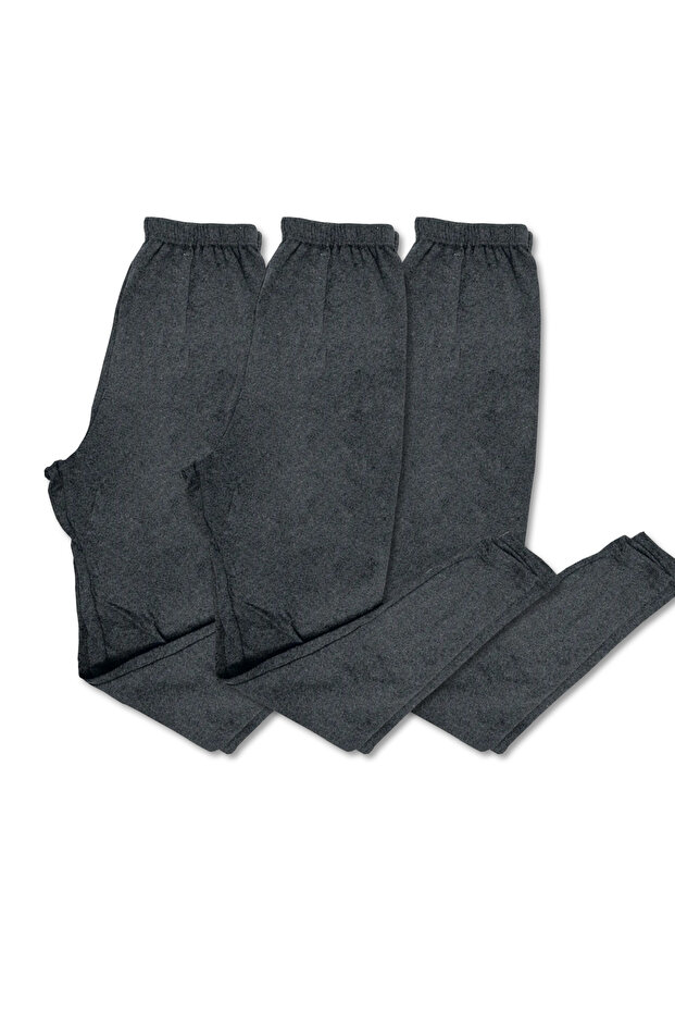3-Piece Anthracite Comfortable Soft Underwear Tights, Underwear Underwear, Pajamas Underwear, Winter Underwear