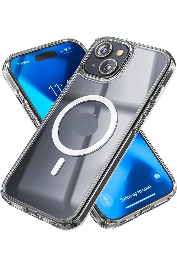 İphone 15 Kılıf Magsafe Wireless Kablosuz Şarj Destekli Sert Silikon Şeffaf Kapak Manyetik - 5