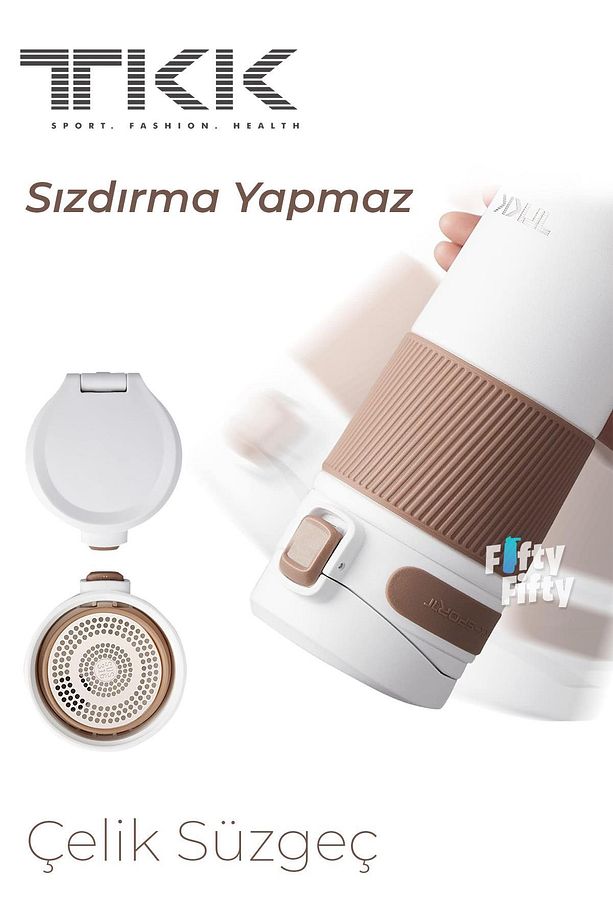 Tkk 450 ml Çelik Mug Kahve Bardağı 6 Saate Kadar Yalıtım Çelik Süzgeçli Termos 2001-450 - 6