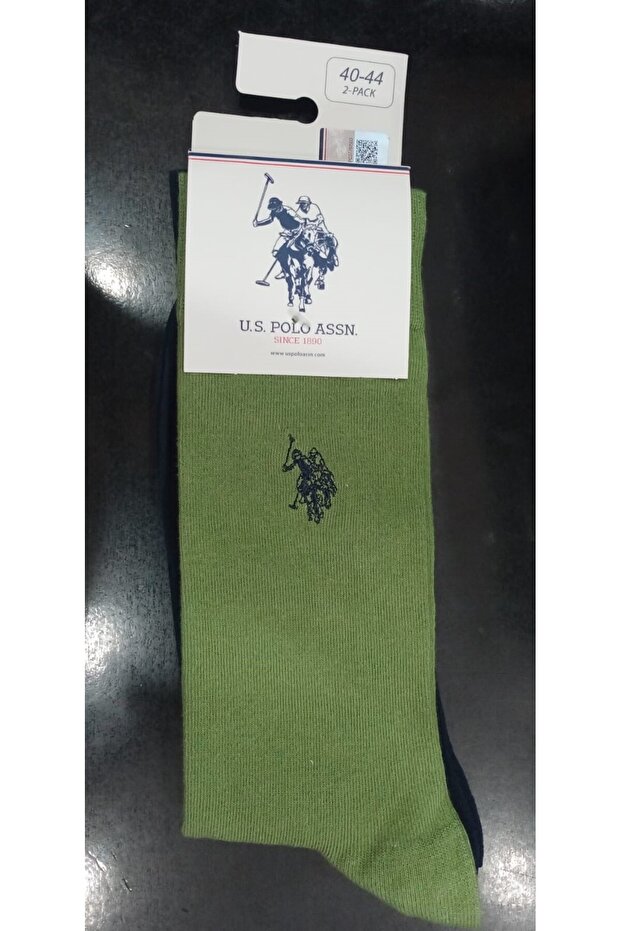 U.S. POLO MEN'S 2-PIECE SPORTS SOCKS JACK 027 KHAKI