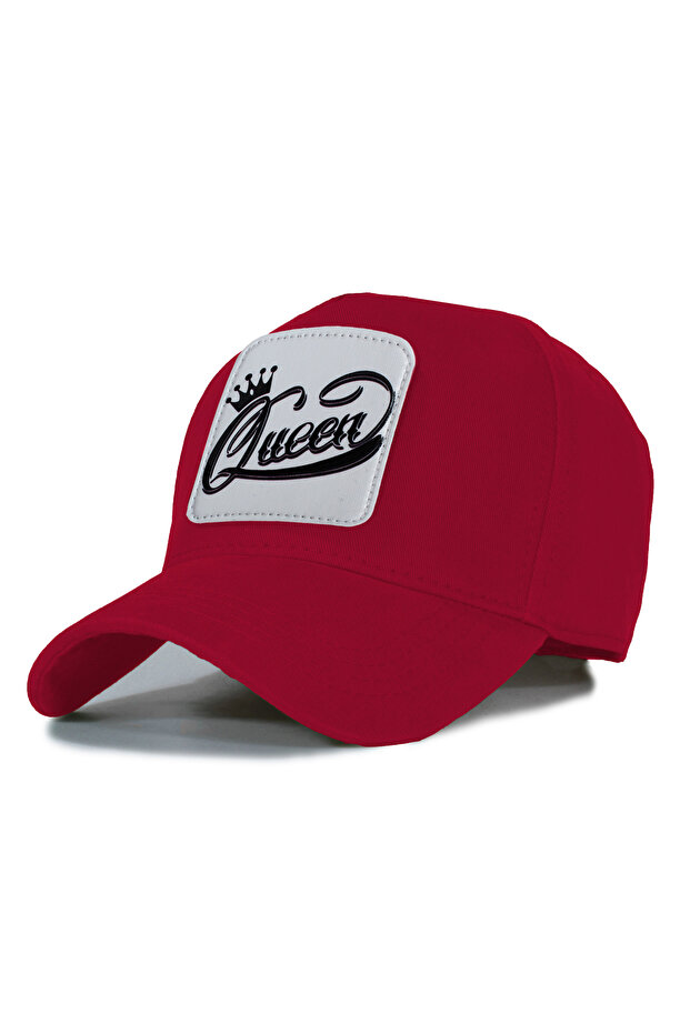 Queen Model Hat - Replaceable Leather Patch - Cotton - Unisex - Red - 1