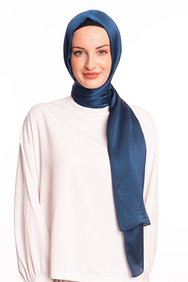Night Blue Janjan Chiffon Shawl Series 75 X 185 Cm