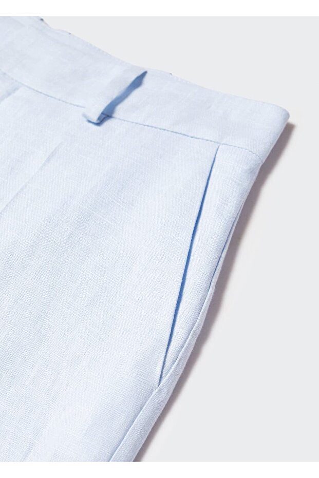 %100 Keten Pantolon - 8