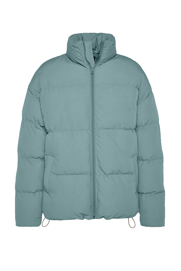 Mint Unisex Oversize Fit Dik Yaka Suya ve Rüzgara Dayanıklı Şişme Kışlık Mont TMNAW24MO00003 - 6