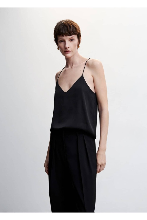 Bluse mit Satinträgern - 1