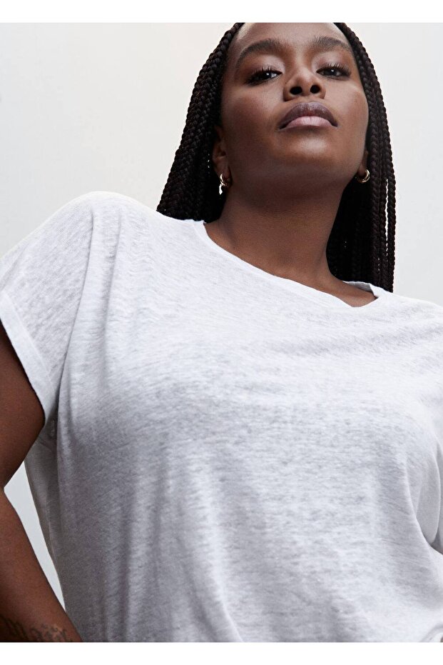 %100 Keten Tişört - 7