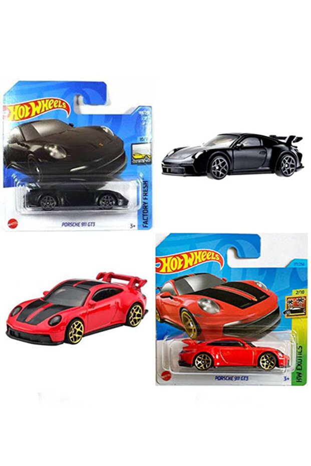 - Porsche 911 Gt3 Black & Red 2 Car Set (1:64)
