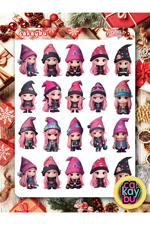مجموعة ملصقات BlackPink Gnome بحجم A4 ورقة واحدة بتصميم رسم توضيحي مخصص
